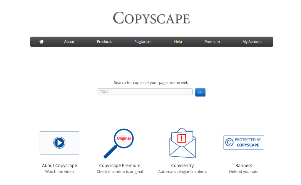 Copyscape User Interface