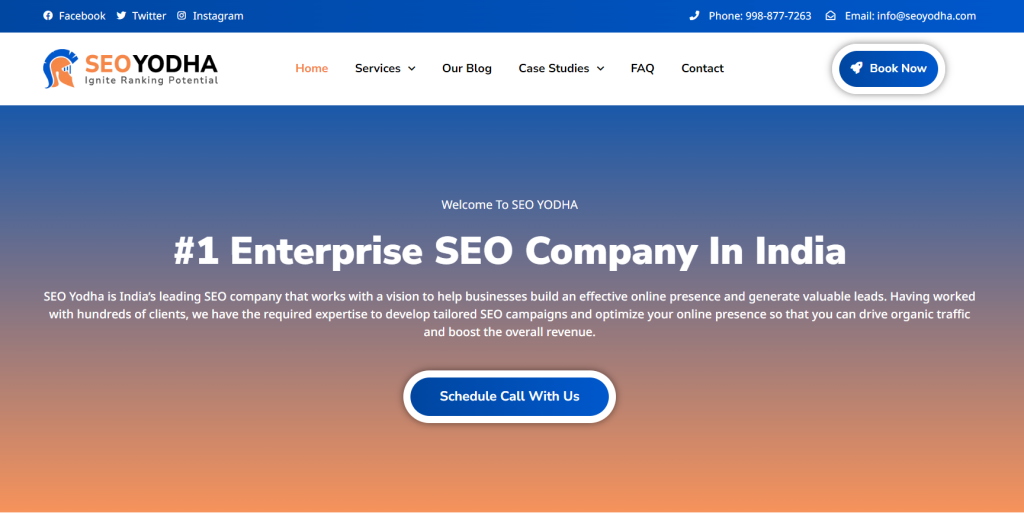 SEO Yodha website user interface