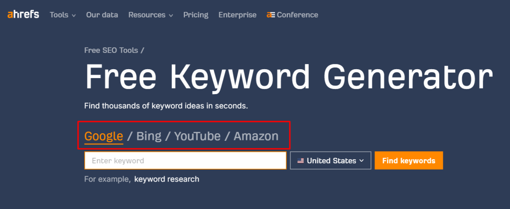 how to use Free keyword generator with ahrefs free